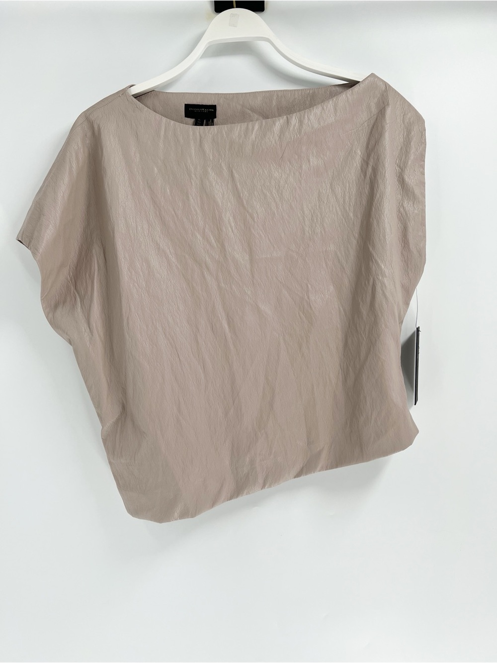 Donna Karan NY Asymmetrical Faux Leather Top Size XL